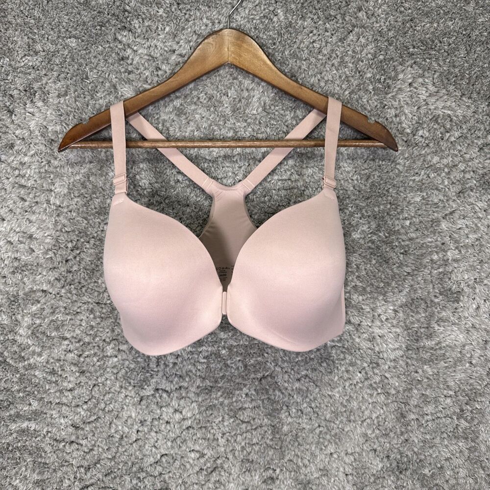 Soma Enbliss Racerback Bra Pink Mauve 36DD Front Clasp Underwire